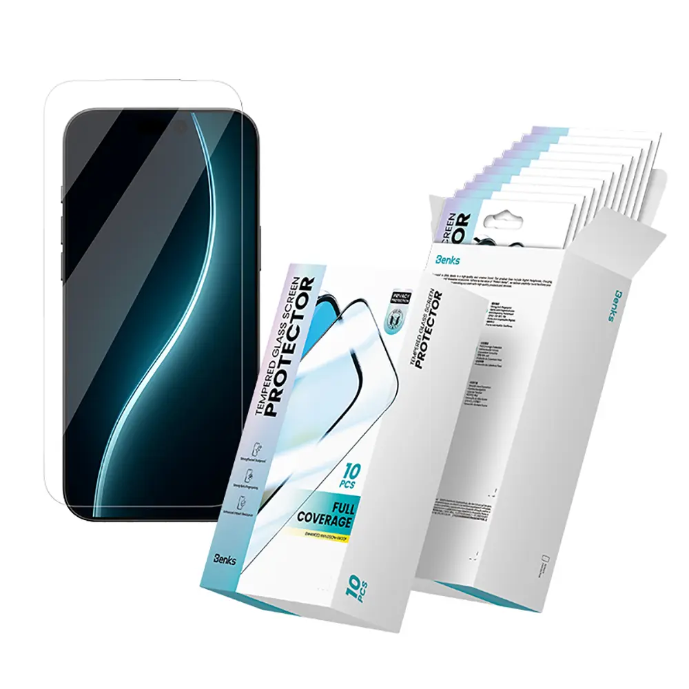 iPhone 17 Air Ekran Koruyucu, 0.3 mm Gizlilik Camı - Benks Air Shield 10'lu Paket