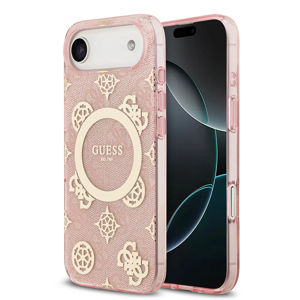 iPhone 17 Air MagSafe Uyumlu Kılıf - Guess IML Peony ve 4G Desenli