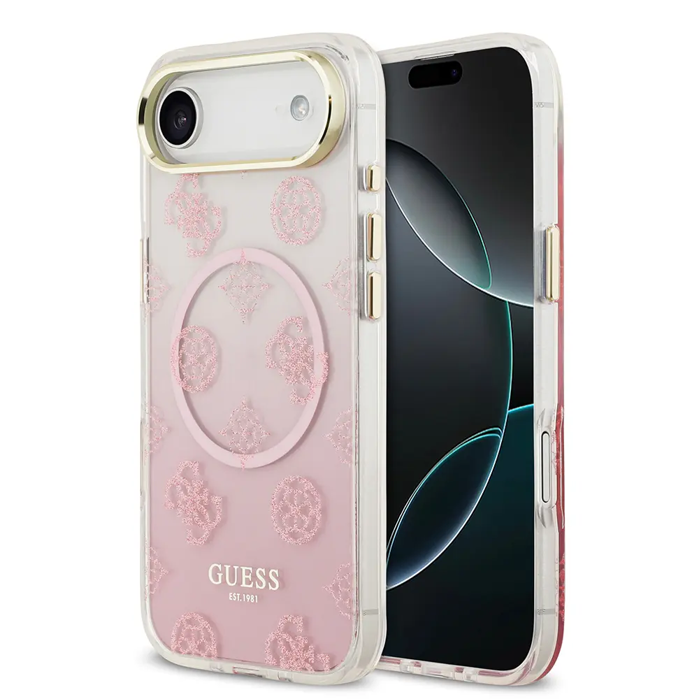iPhone 17 Air MagSafe Uyumlu Simli Peony Silikon Kılıf - Guess