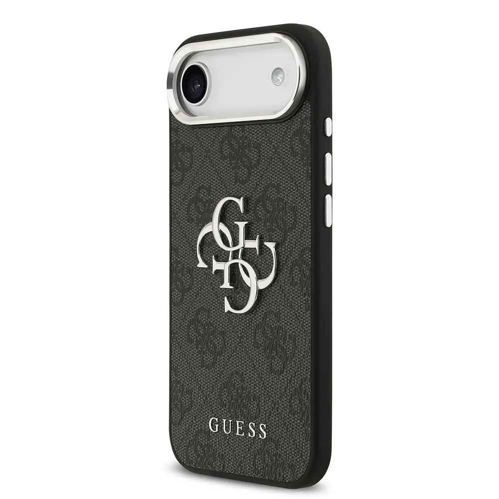 iPhone 17 Air Guess Lisanslı Kılıf, Gümüş Metal Kamera Çerçeveli