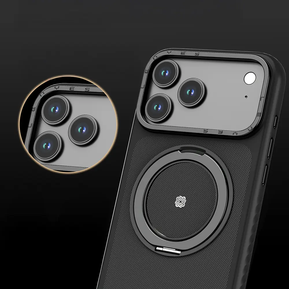 iPhone 17 MagSafe Uyumlu Metal Standlı Kılıf - Lenyes CK225