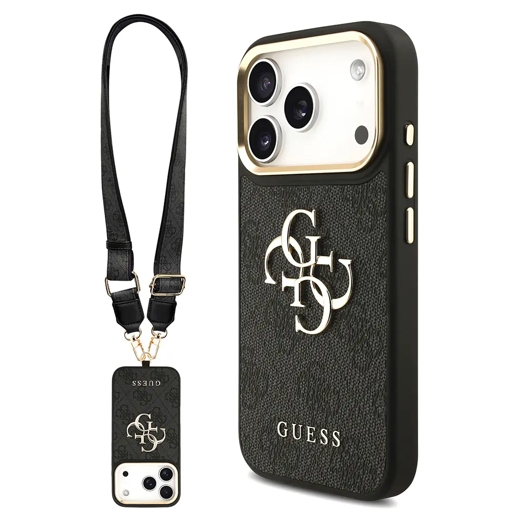 iPhone 17 Pro Askılı Kılıf, Büyük Metal Logo - Guess 4G