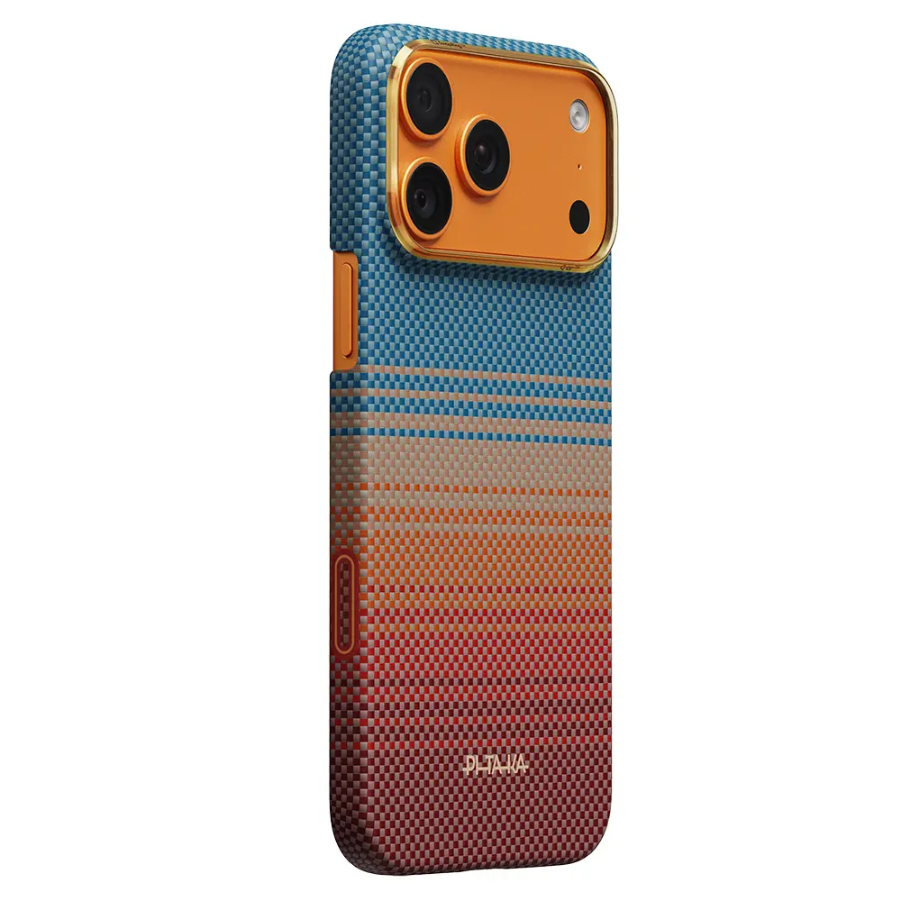 iPhone 17 Pro MagSafe Uyumlu Aramid Fiber Kılıf - Pitaka Sunset 2.0 California Dream