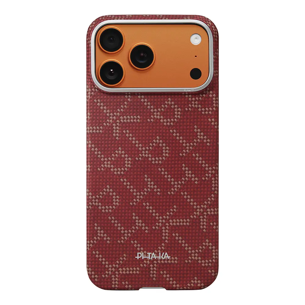 iPhone 17 Pro MagSafe Uyumlu Aramid Fiber Kılıf - Pitaka Tactile Woven Monogram