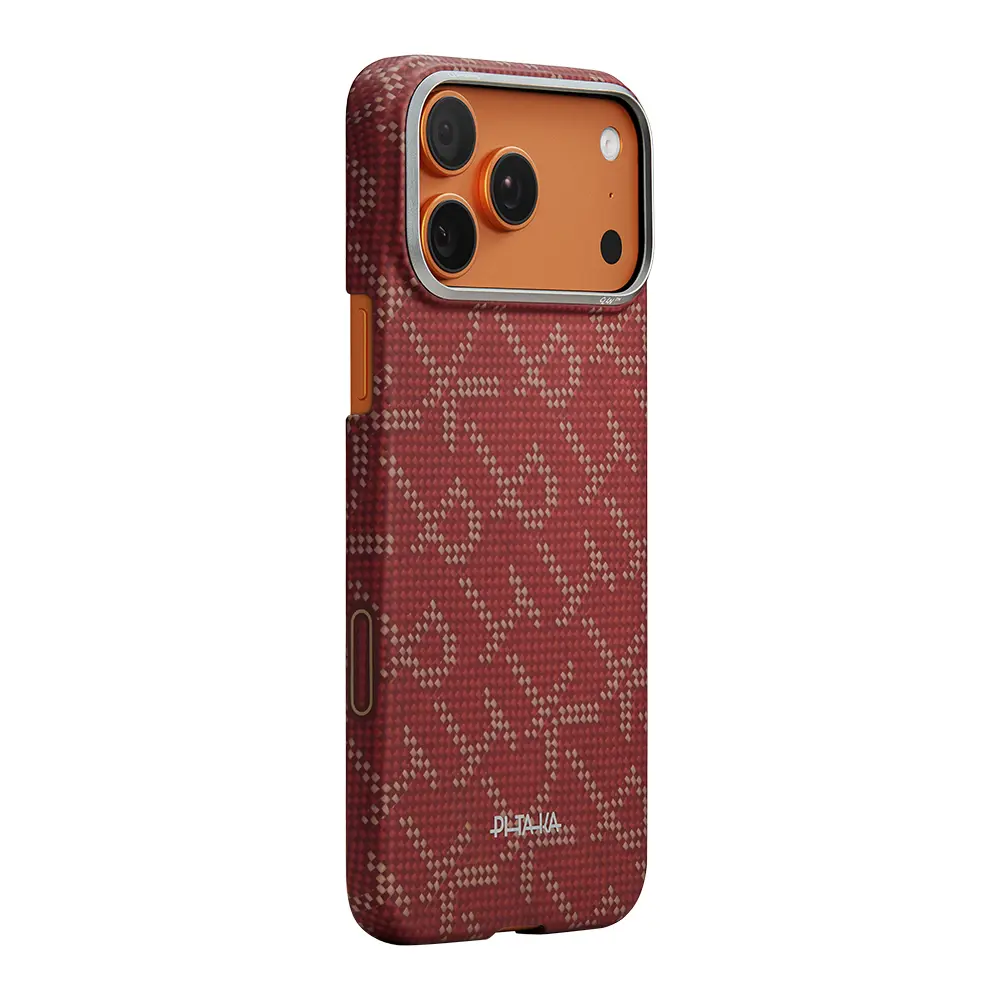 iPhone 17 Pro MagSafe Uyumlu Aramid Fiber Kılıf - Pitaka Tactile Woven Monogram