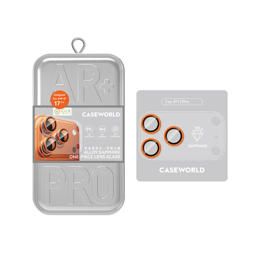iPhone 17 Pro Max Safir Kamera Lens Koruyucu, 9H Yansıma Önleyici - CaseWorld Alloy Sapphire