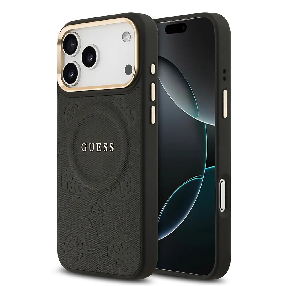iPhone 17 Pro Max MagSafe Uyumlu PU Deri Kılıf - Guess Peony