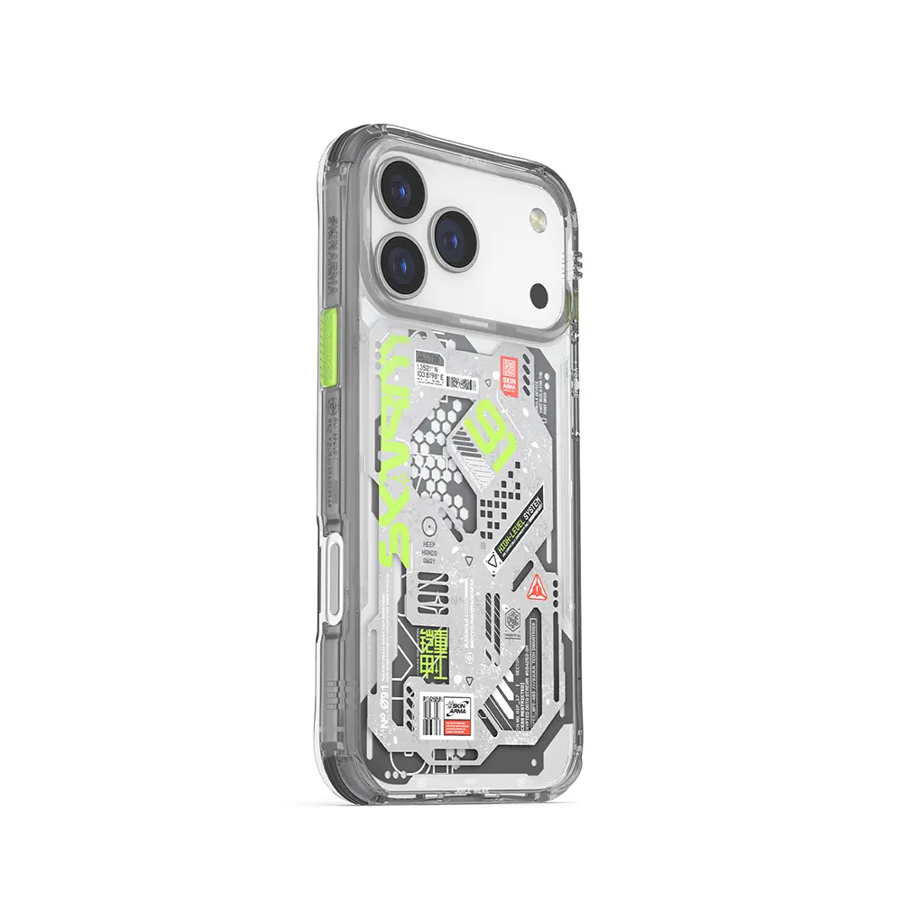 iPhone 17 Pro Max Desenli Şeffaf Airbag Tasarımlı Kılıf - Skinarma Spectra