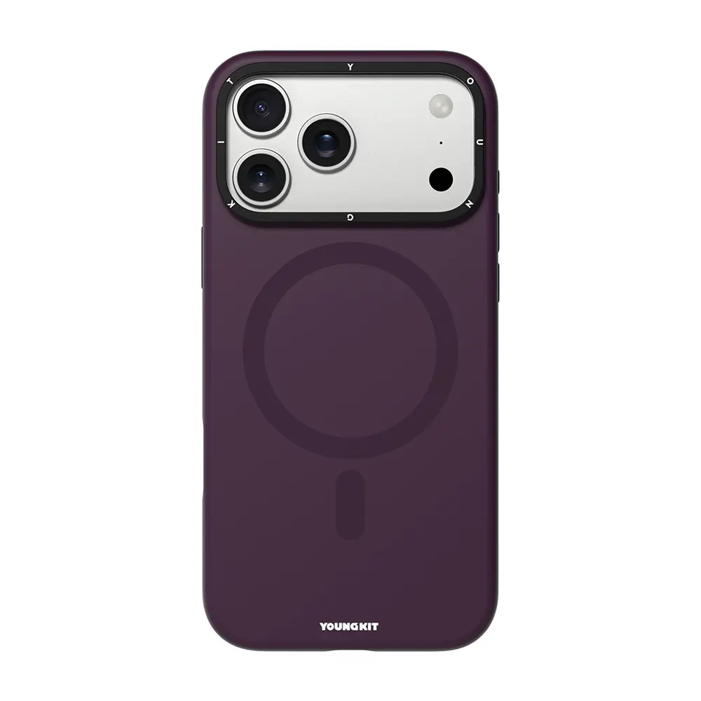iPhone 17 Pro Max MagSafe Uyumlu Kamera Standlı Silikon Kılıf - Youngkit Bitty Cream