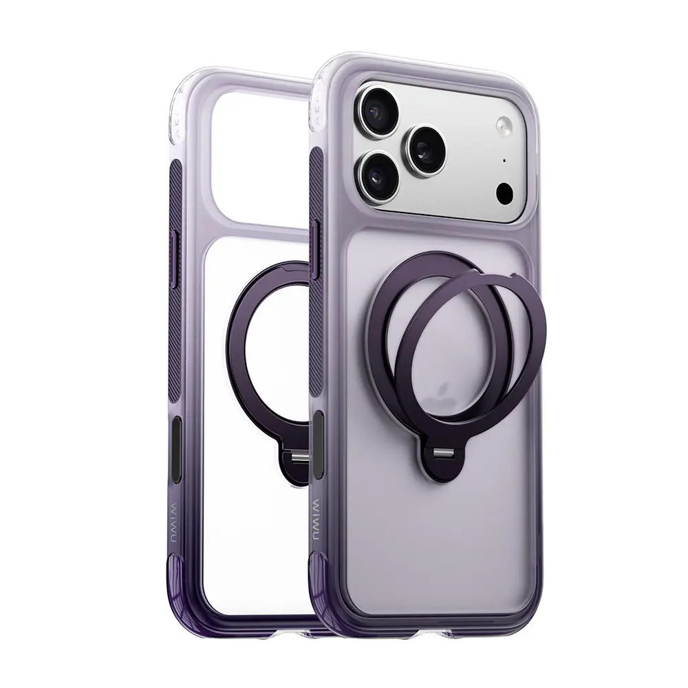 iPhone 17 Pro Max MagSafe Uyumlu Standlı Şeffaf Kılıf - Wiwu AeroShield Aurora Ultra