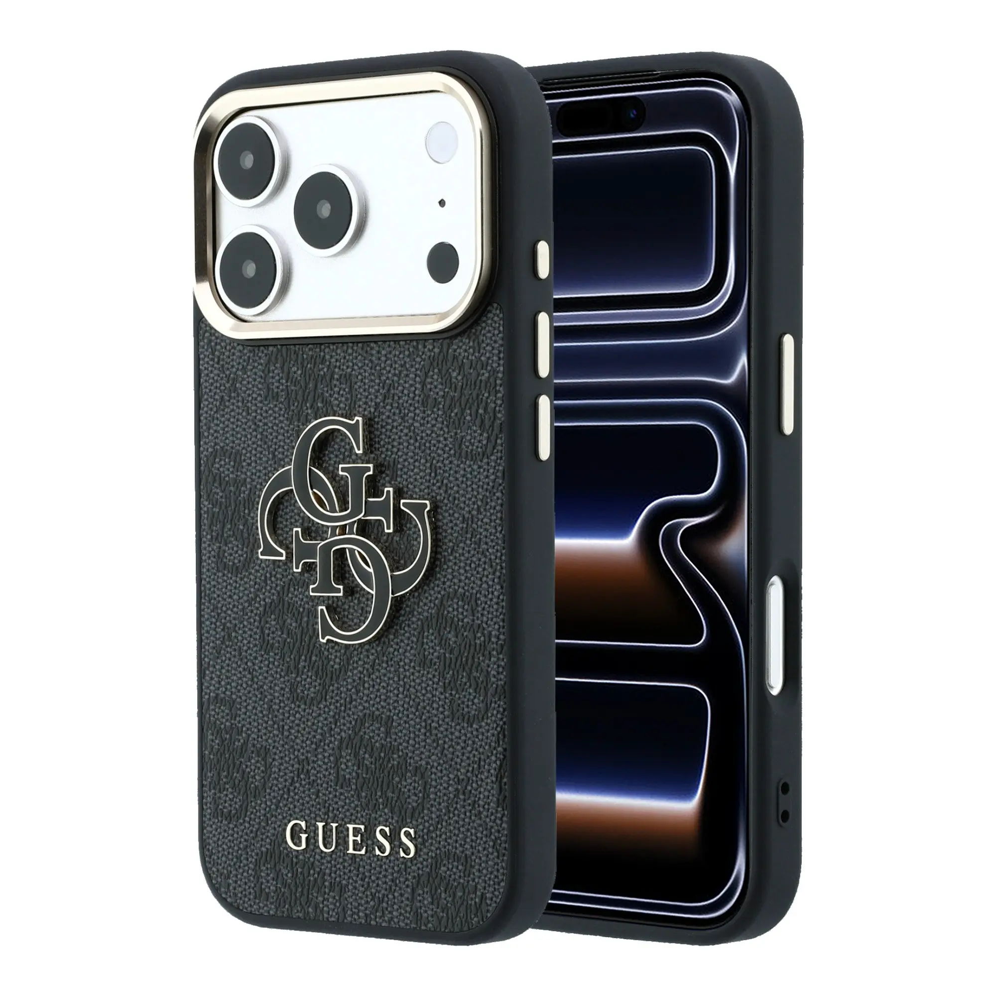 iPhone 18 Pro Kılıf, 4G Büyük Resin Logolu PU Kapak - Guess