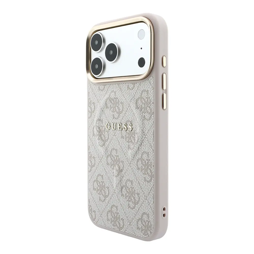iPhone 18 Pro MagSafe Uyumlu Metal Kamera Çerçeveli Kılıf - Guess 4G Logolu