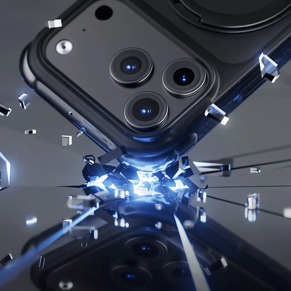 iPhone 18 Pro MagSafe Uyumlu Airbag Tasarımlı Standlı Kılıf - Lenyes Air Bumper