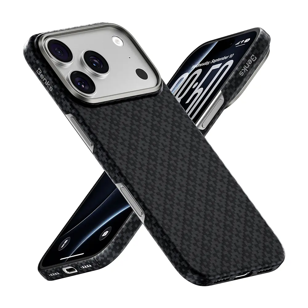 iPhone 18 Pro MagSafe Uyumlu Kevlar Karbon Kılıf - Benks ArmorAir ArmorGrid