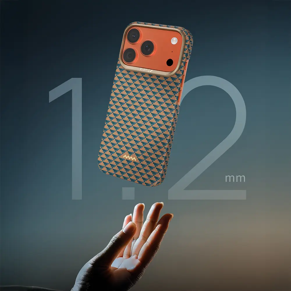 iPhone 18 Pro MagSafe Uyumlu Aramid Fiber Kılıf - Raptic Aramid Skin Origin