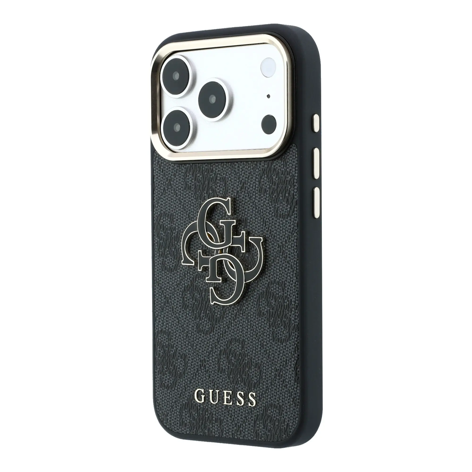 iPhone 18 Pro Max Kılıf, Kabartmalı Guess Logolu PU Kapak - Guess 4G Resin