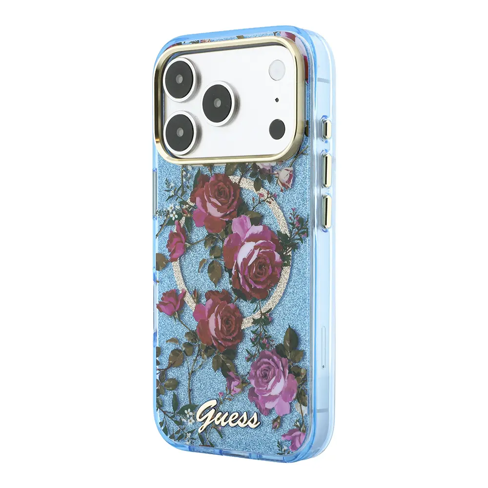 iPhone 18 Pro Max MagSafe Uyumlu Gül Desenli Kılıf - Guess Lisanslı
