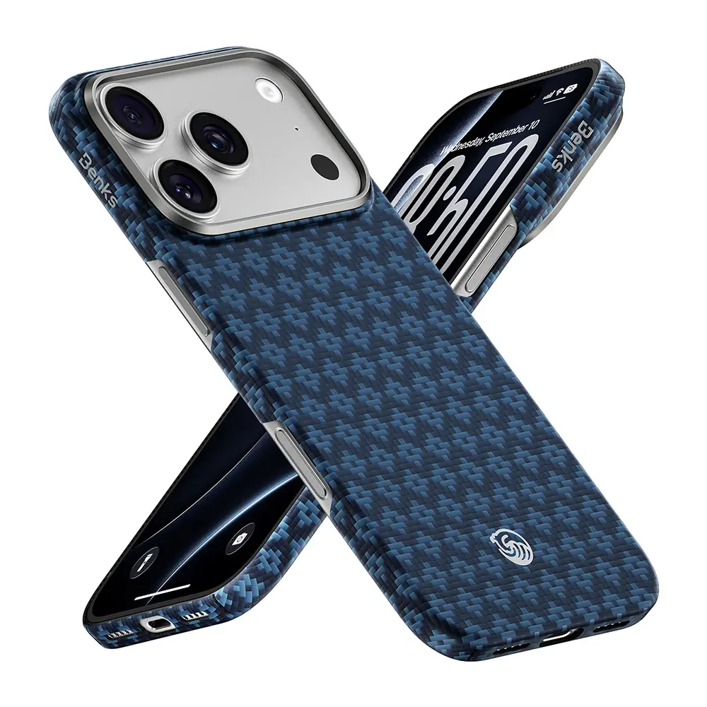 iPhone 18 Pro Max MagSafe Uyumlu Kevlar Karbon Kılıf - Benks ArmorAir ArmorGrid