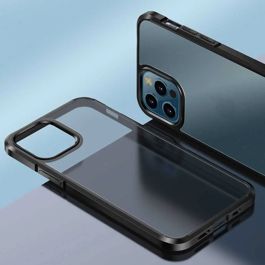 iPhone 12 Pro Kılıf, Mat Buzlu Yüzeyli TPU Silikon - Wlons H-Bom