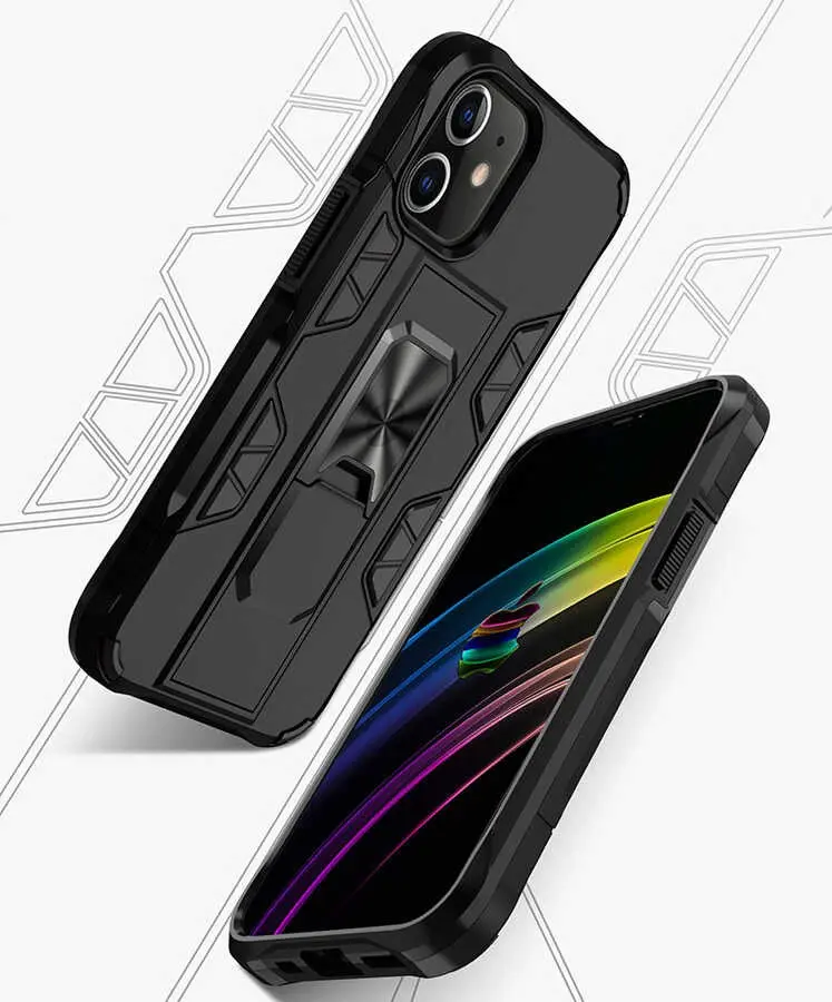 iPhone 12 Pro Katlanabilir Standlı Manyetik Kılıf - Zore Volve