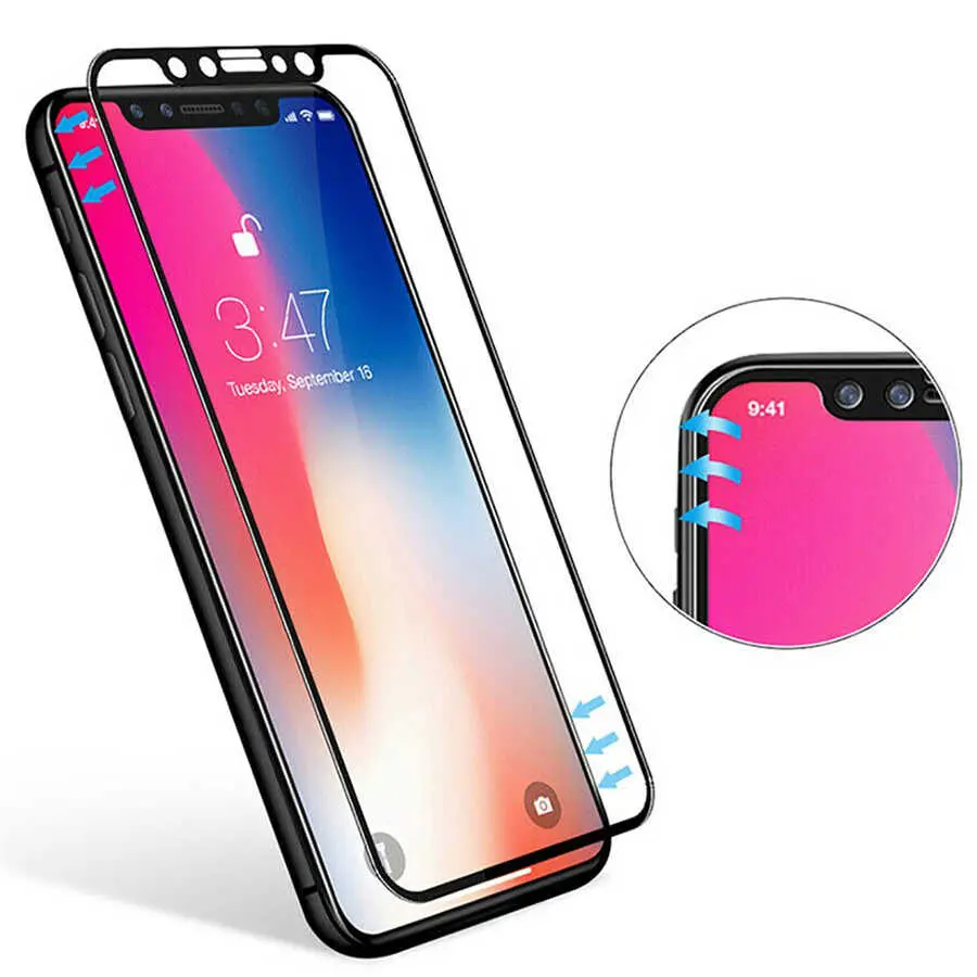 iPhone 12 Pro Max 5D Tam Kaplama Cam Ekran Koruyucu - Davin