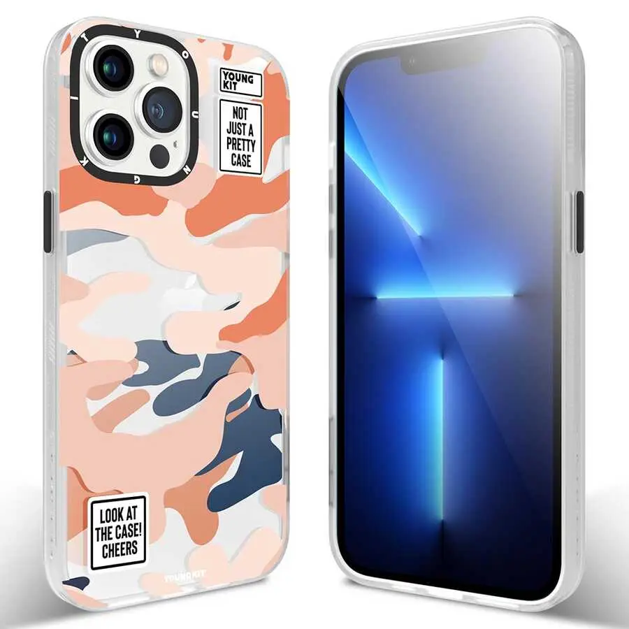 iPhone 13 Pro Kamuflaj Desenli Kılıf - YoungKit Kamuflaj Serisi