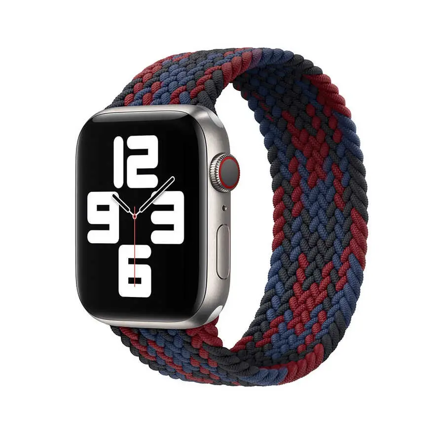 Apple Watch 38 mm Örgü Solo Loop Kordon - Wiwu Braided Contrast Color Small