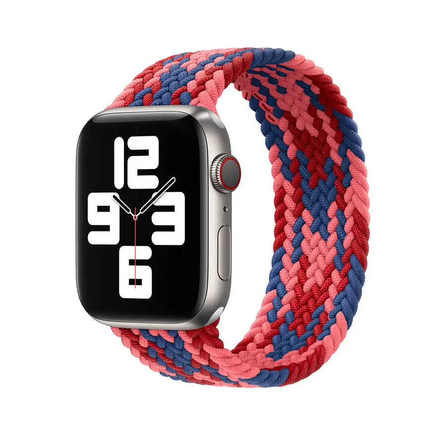 Apple Watch 40 mm Örgü Solo Loop Kordon - Wiwu Braided Contrast Color