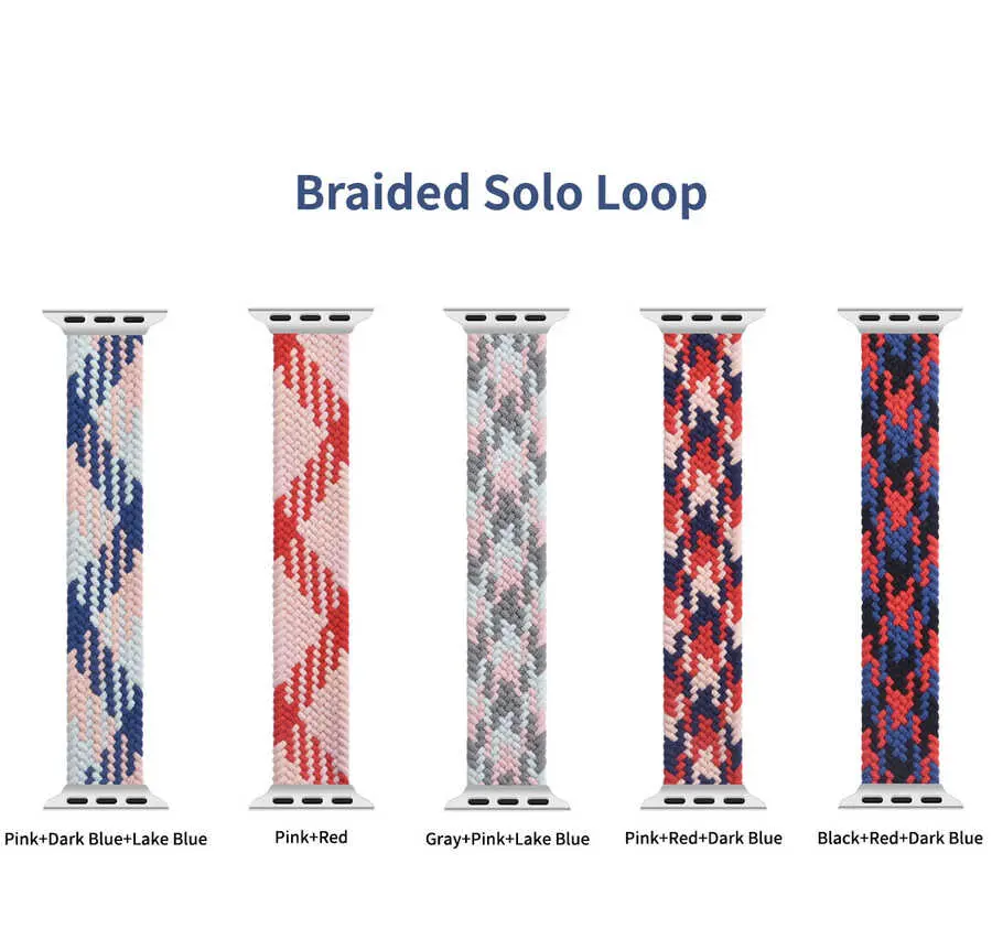 Apple Watch 42 mm Örgü Solo Loop Kordon - Wiwu Braided Contrast Color