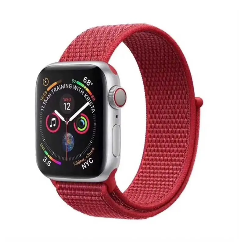 Apple Watch 44mm Uyumlu Naylon Örgü Saat Kordonu - Zore KRD-03