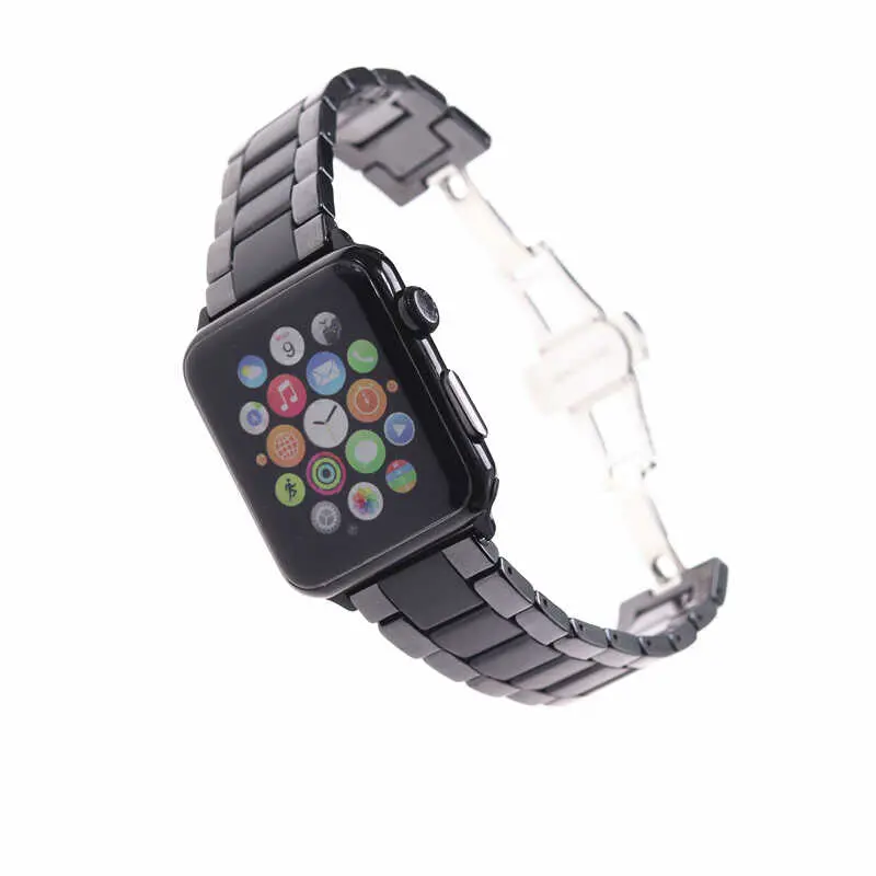 Apple Watch 44mm Mat Seramik Kaplama Metal Kordon - Zore
