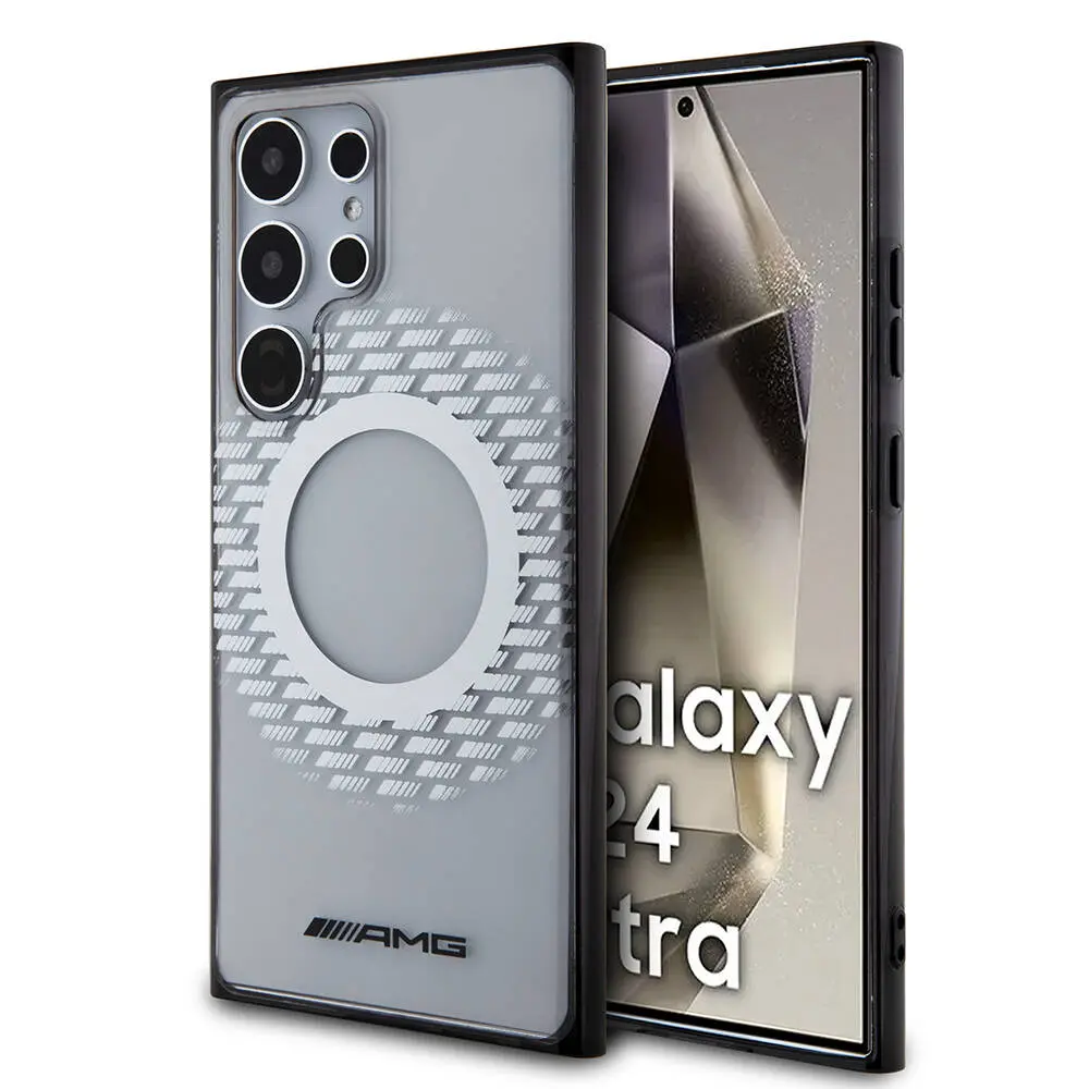 Galaxy S24 Ultra MagSafe Uyumlu Şeffaf Kılıf - AMG Eşkenar Dörtgen Desenli