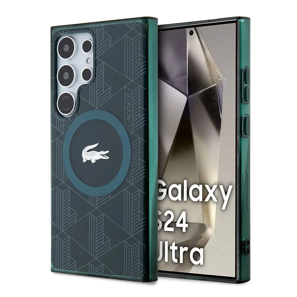 Galaxy S24 Ultra MagSafe Uyumlu Çift Katmanlı Kılıf - Lacoste Blend Monogram