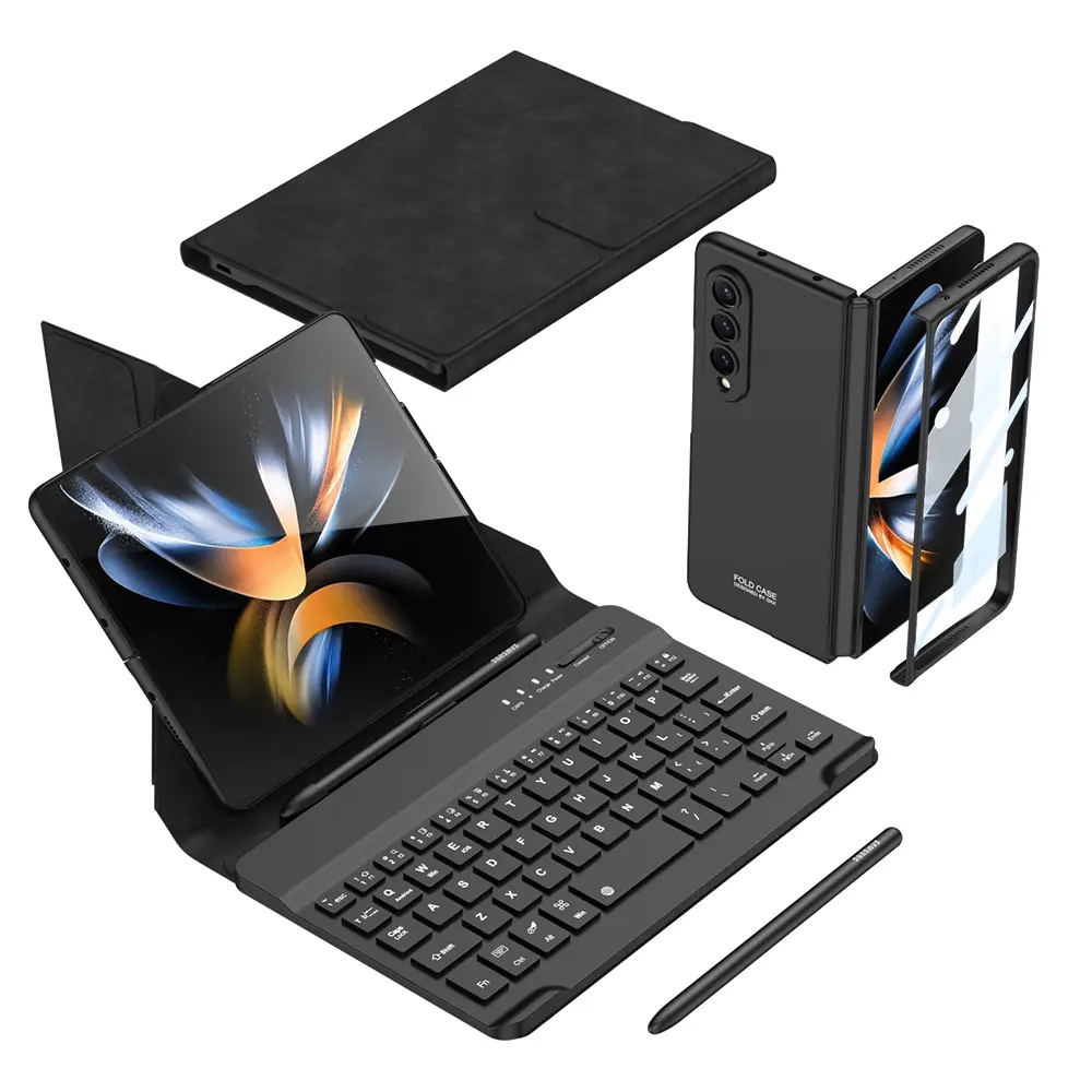 Galaxy Z Fold 4 Standlı Bluetooth Klavyeli Kılıf - GKK Kıpta