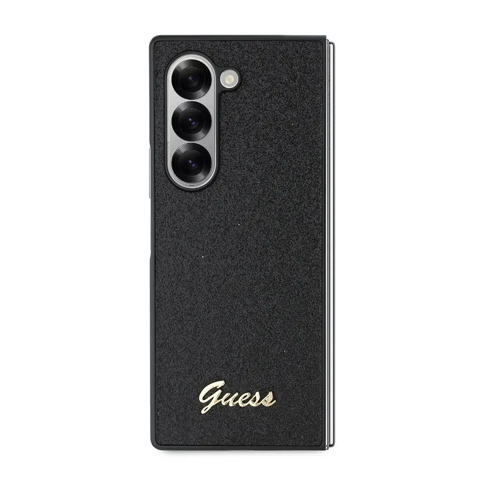 Galaxy Z Fold 6 Kılıf Guess Lisanslı Glitter Script Kapak - Siyah