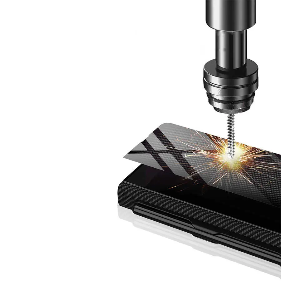 Galaxy Z Fold 3 Kalem Bölmeli Kılıf - GKK Droga, 9H Temperli Cam