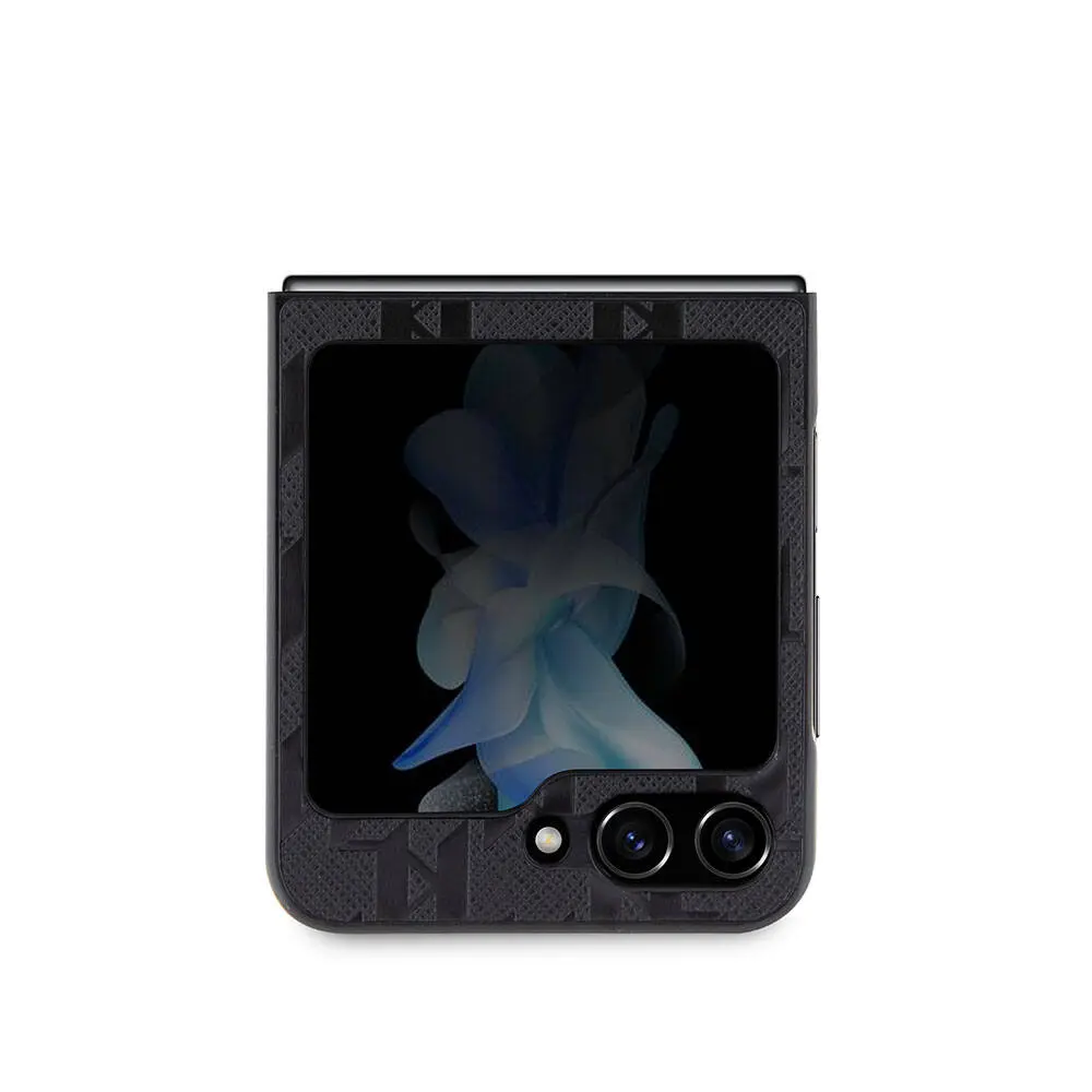 Galaxy Z Flip 5 Kılıf, Lisanslı Karl Lagerfeld Saffiano Kapak - Siyah